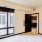 a room with a glass door