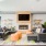 a living room with a fireplace